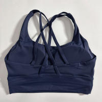 Sudadera Deportiva De Mujer En Color Sólido Con Espalda Cruzada Suave Fitness Yoga Vestido De Gimnasio De Alta Resistencia Con Almohadillas De Pecho Push up - details 3