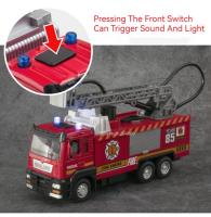 Camión Escala 1/32 Con Luz Y Música Juguete De Rescate De Bomberos Con Rojellera Regalo Para Niños Simulación De Metal Para Jóvenes Y Adultos - details 5