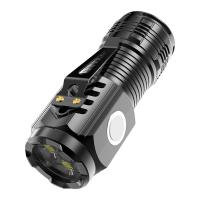 Linterna potente, linterna con zoom y llavero LED portátil con cable de carga USB y carga de teléfono móvil, adecuada para montar de noche, acampar, etc. - details 2