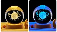 Lámpara De Cristal 3D Luz Galáctica Brillante Nocturna De Planeta Decoración Para El Hogar Regalo De Navidad Luz De Noche Para El Lado Del Cama - details 17