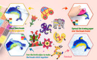 20Pcs Perler Hama Bolas De Plástico De 5mm Con 20 Tarjetas Coloridas Para Niños En Forma Animal Para Manualidades DIY Tablero De Pinos Transparente - details 0