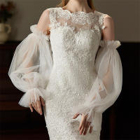 Guantes De Boda Elegantes Para Novia Tules Suaves Borde Volado Blanco Largos Para Damas De Honor Mujer Pageant Prom Cuff - details 1