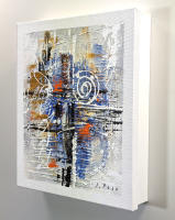 Cuadroexpres - Armario para Llaves, para pared, 26x31x6 cm, Pintado a Mano, Abstracto Azul, con Relieve, 100% Original, Con 12 ganchos para colgar llaves. Tornillos y tacos incluidos. Firmado por el artista - details 0