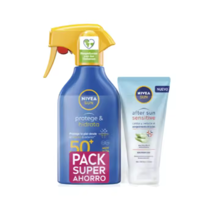 NIVEA SUN PACK - PROTEGE&HIDRATA Protección Solar Factor 50+ Pistola  270ml + After Sun Sensitive 175ml. - 1