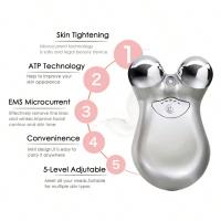 Masajeador De Rostro EMS De Microcorriente Con Doble Cabeza De Acero Inoxidable Y Terapia RF Dispositivo De Belleza Levantamiento Y Firmeza De La Piel - details 3