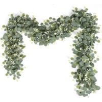 Guirnalda Artificial De Eucalipto 180cm Para Decoración De Casamiento Fiesta En Casa Arco De Flores Postizo Plástico De Hoja - details 2