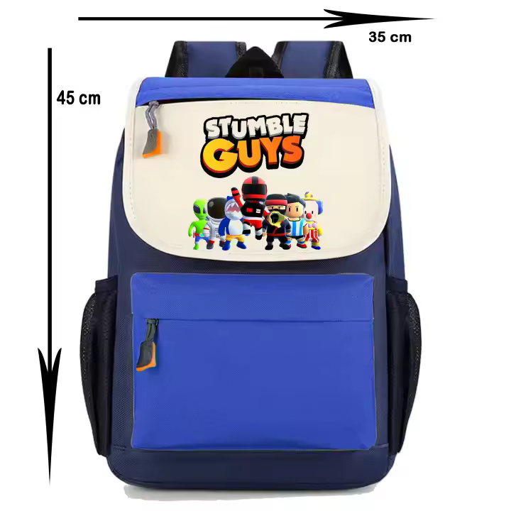 Mochila Stumble Guys. Swamp Troll. Ursula. Cool. Dr Egg. Ramesses. Varios colores. Ideal para la escuela. Colegio. Senderismo. Excursiones. Multiples bolsillos - 1