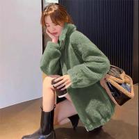 Abrigo De Coral Doble Para Mujer Invierno Cálido Suave De Plush Con Cuello Alto Y Cierre De Cremallera Outerwear Casual - details 7