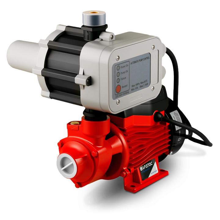 GREENCUT BAP370C - Bomba de agua con presostato BAP370C de 370 W con caudal máximo de 36 L/min y altura de bombeo de 38 m, ideal para aguas claras, con carcasa de acero inoxidable, funcionamiento silencioso, fácil instalación y bajo mantenimiento.