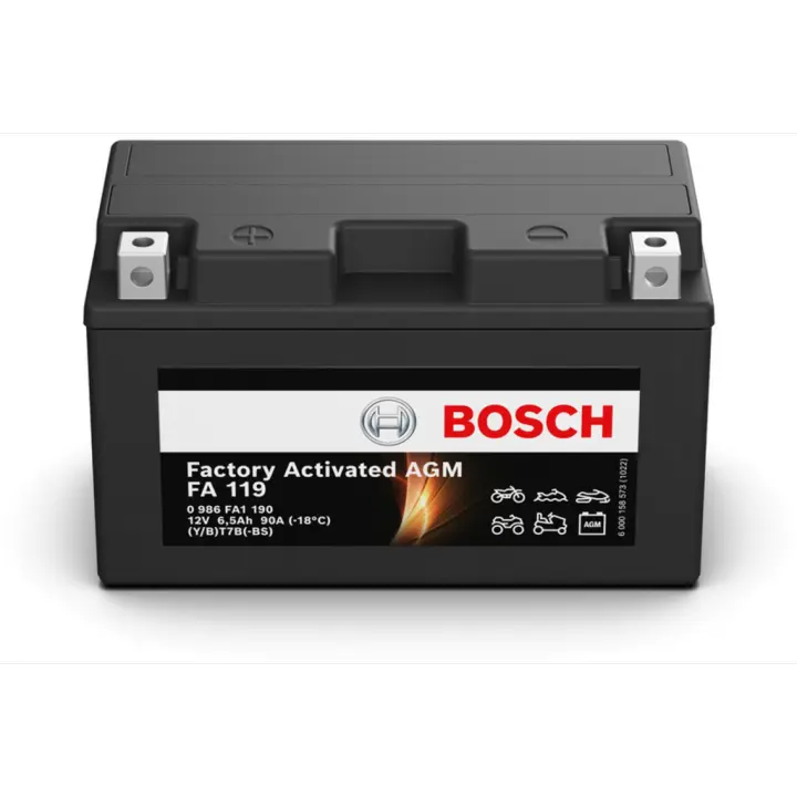 Batería de Moto Bosch FA119 - AGM. Tecnología AGM. 12V - 10Ah/90A (EN) - 1