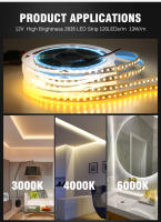 Tira LED Flexible 2835 DC12V 24V 120LEDs/m 6W/m Luz LED 3000K 4000K 6000K Roja Verde Azul Rosa Naranja Amarilla Para Decoración De Hogar - details 8