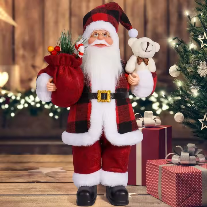 Decoración De Navidad Muñeco De Santa Claus De 30 Cm Para El Hogar Material Plástico Figura De Miniaturas Sin Personalizar - 1