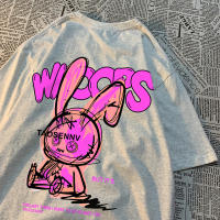 Camiseta De Algodón Rosa Con Diseño De Conejo Para Hombres Y Mujeres Camiseta Suelta De Estilo Vintage Anime Cuello Redondo Casual - details 24