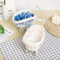 Cestas De Almacenamiento De Paja Para Carro De Bebé Fiesta Decoración Personalizada Organizador De Alimentos Secos Y Frutas Regalo Para Baño De Mocoso - details 0