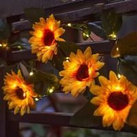 Luces De Hiedra De Girasol 5/10M Impermeables Para Decoración De Jardín Fiesta Boda Navidad Exterior Luz De Cadena Atmosfera - details 9