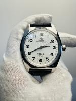 Reloj Mecánico Para Hombre Shanghai 7120 De 36mm Vintage Con Corrección De Agua 3Bar Cuarzo Arábigo Acero Inoxidable Y Correa De Cuero - details 5
