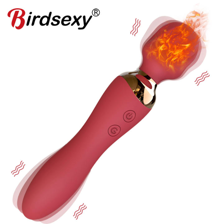 Vibrador AV De 12 Velocidades Con Calentamiento Estimulador De Clítoris Y Masajeador G-Spot Para Mujeres Juguete Sexual Con Control Remoto De Silicona Médica