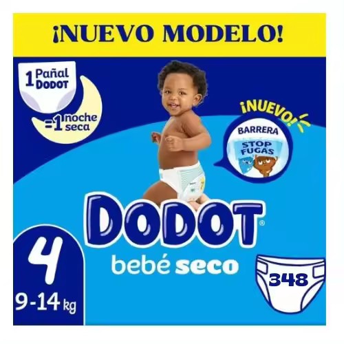 Dodot pañales Bebé seco talla 4 (9-14kg) - Mega pack de 348 pañales - 1