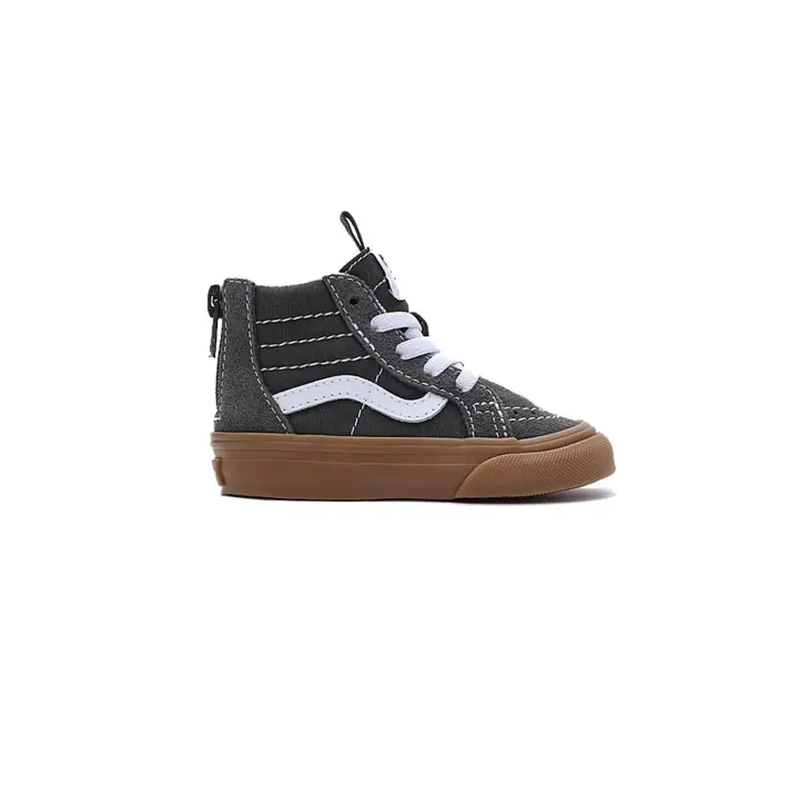 Zapatilla Baby Vans Sk8-Hi Zip Gris Glum - Confeccionada en Ante - 1