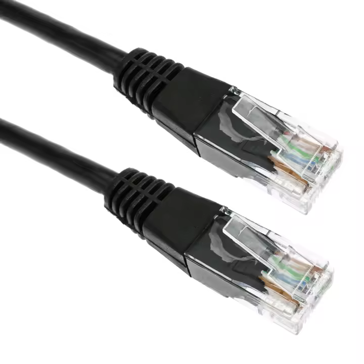 Cable de red ethernet Cat. 5e UTP de 1 m de color negro - BeMatik - 1