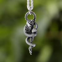 Collar De Moda Para Hombres 2024 Con Colgante De Flor Y Serpiente En Acero Inoxidable 316L Estilo Punk Bikers Regalo Para Parejas - details 7