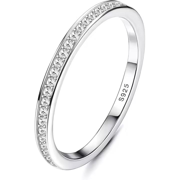 925 Anillos de Plata de Ley para Mujeres, Anillos de Compromiso, 925 Anillos de Plata de Ley Promesa, Joyas de Aniversario para Ella, Tamaño del anillo 9.25-22 - 1