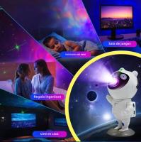 Lámpara De Noche Bluetooth Estelar Azul Con Astronauta Decorativa Para Escritorio Luz De Colores LED Para Dormitorio - details 5