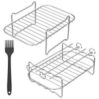 2Pcs Rack De Fritura Con 4 Palillos Para Barbacoa Para Asadores De Doble Cesta De Acero Inoxidable 304 Accesorios De Air Fryer - details 6