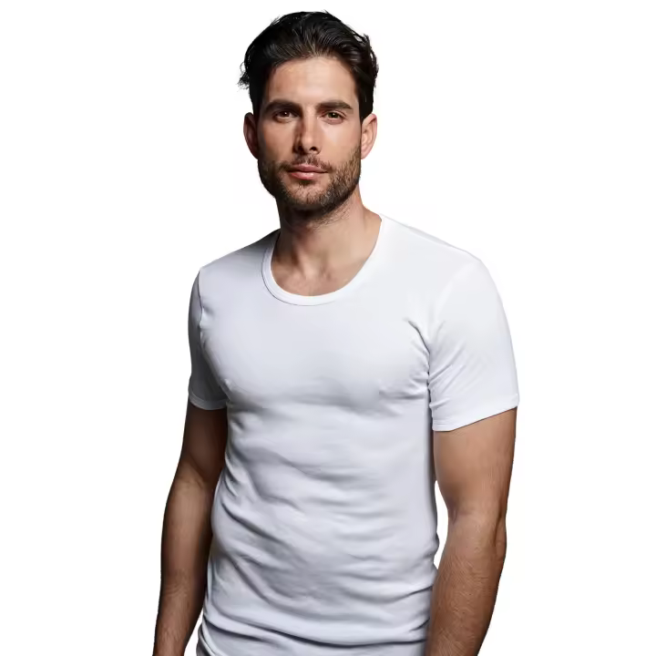 DON ALGODÓN |   Camiseta interior blanca de manga corta |   100% Algodón |   Transpirable |   4 tamaños |   Se adapta al cuerpo |   Suave y cómodo |   Reforzado - 1