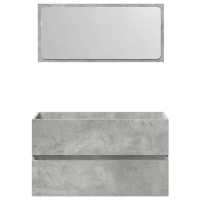 vidaXL Armario de baño con espejo madera de ingeniería gris hormigón - details 2