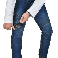 Pantalones De Motociclista Elásticos Y Rectos De Jeans Antideslizantes Nivel 2 Para Todas Las Estaciones Pantalones De Carreras Para Hombres Con Bolsillo Protector Integrado - details 15