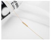 Collar Minimalista De Acero Inoxidable Dorado Para Mujer Cadenas Delgadas Con Cuentas De Metal Joyería De Collar Clásica - details 3