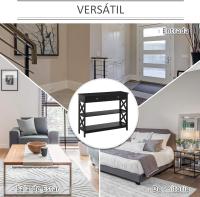 Entryway Console Table Reception with 2 Drawers and 2 Lower Shelves, Modern Furniture Raised Base, Anti-Roll 100 x 30.5 x 80 cm, Black - details 8