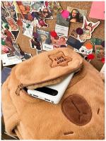 Mochila Estudiantina Capibara De Peluche Grande Y Multifuncional Para Hombres Y Mujeres Bolsa De Felpa Casual Con Gran Capacidad - details 6