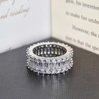 Anillo De Eternidad Para Mujer Con Corte Baguette En Colores Rosa Verde Y Plata Joyería De Lujo Para Boda Y Día De San Valentín R4575 - details 0
