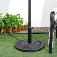 Outsunny Base de Sombrilla Redonda Soporte para Parasol con Relleno de Cemento Peso 9,5 kg para Poste de Parasol de Ø38/48 mm Negro - details 1