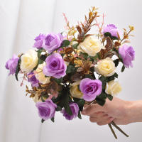 Bouquet De Flores Artificiales Rosa Para Bodas Decoración De Casa Y Fiestas 1 Rama Accesorios De Boda Sin Marca Origien China - details 7