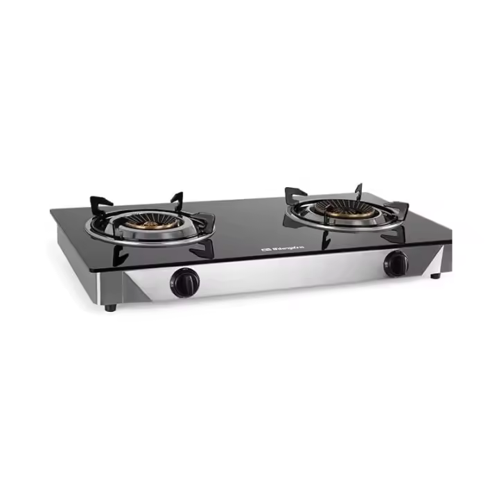 SUINGA Hornillo A Gas, 2 Quemadores De Triple Corona, Encendido Piezoeléctrico, Superficie De Cristal Templado, Cuerpo Inox - 1