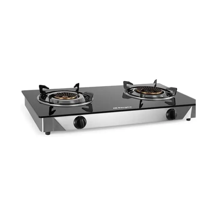 SUINGA Hornillo A Gas, 2 Quemadores De Triple Corona, Encendido Piezoeléctrico, Superficie De Cristal Templado, Cuerpo Inox - 1
