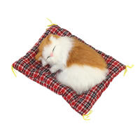 Modelo De Animal De Peluche Simulación De Gato Durmiente Con Sonido Para Jardín Micro Paisaje Decoración De Escritorio - details 8