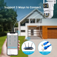 Cámara De Seguridad IP Inalámbrica Exterior 4K 8MP HD Con Lente Doble PTZ WiFi Auto Tracking Cámara De Vigilancia Para Calle iCsee - details 1