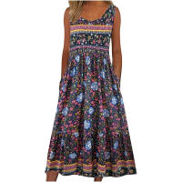 Vestido Casual Sin Mangas para Mujer – Estampado de Verano 2025, Estilo Jersey, Talla Grande, Moda Primavera-Verano Europa y EE. UU. - details 14