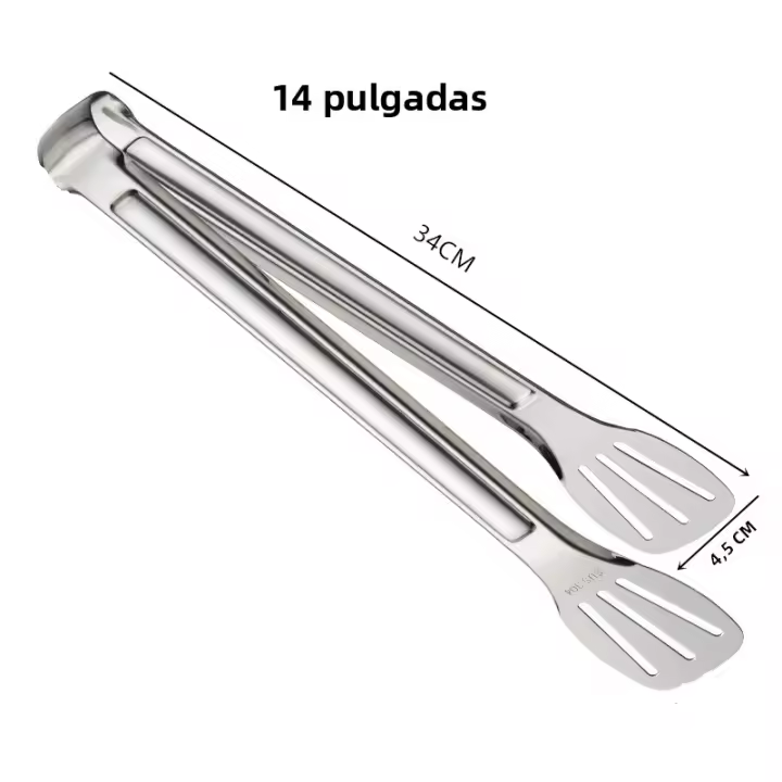 Pinzas De Alimentos De Acero Inoxidable Para Barbacoa Pinzas De Carne De Res Salada Utensilios De Cocina Resistentes Al Calor Fáciles De Limpiar - 1