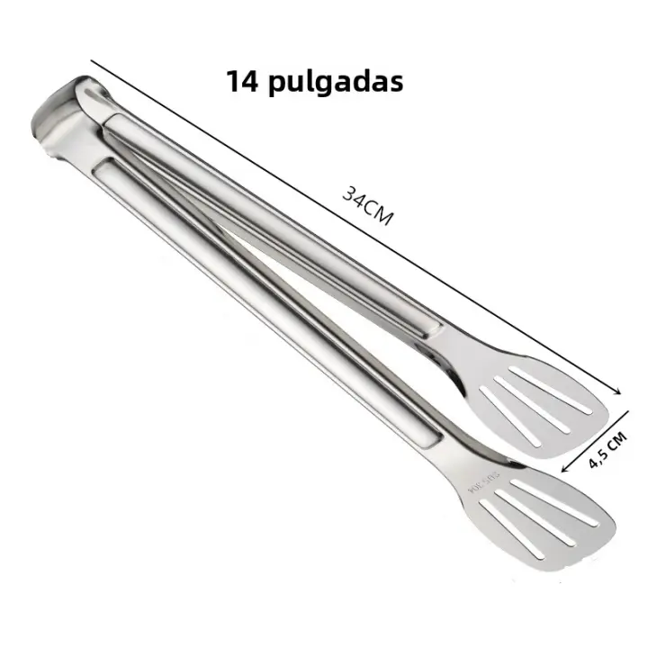 Pinzas De Alimentos De Acero Inoxidable Para Barbacoa Pinzas De Carne De Res Salada Utensilios De Cocina Resistentes Al Calor Fáciles De Limpiar - 1