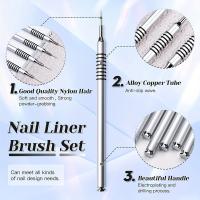 Set De 6 Pinceles Para Arte De Uñas Liner Diseño De Uñas Líneas Delgadas Y Puntos Dibujo De Uñas Para Polvo De Uñas UV Y Gel - details 3