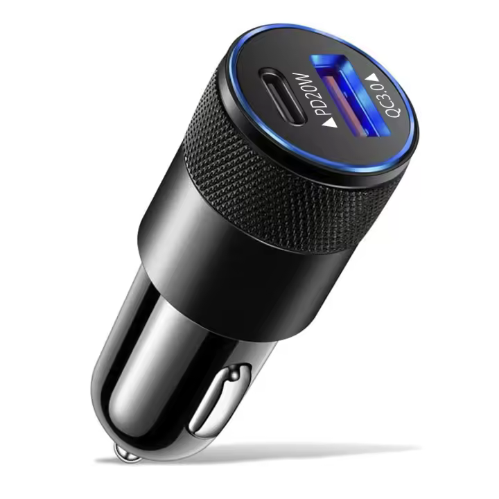 DAM. Cargador USB para coche PD 38W 2,5x2,5x7cm - 1
