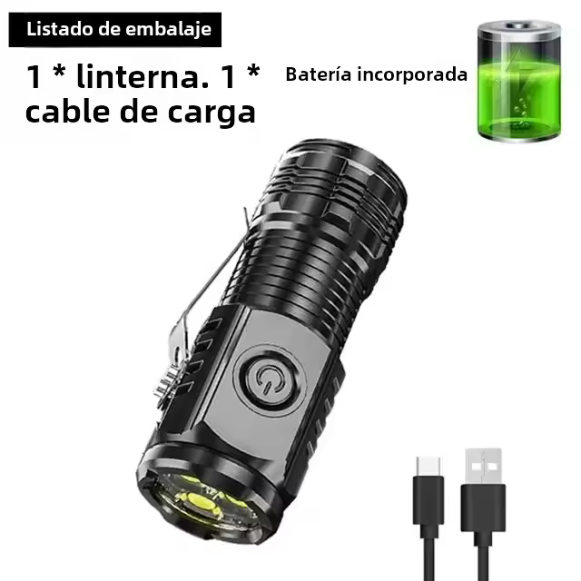 Linterna Potente 3LED Super Brillante Portátil Mini Explosión Torcha Recargable Emergencia Con Clip De Pluma Y Magnético De Cola - 1