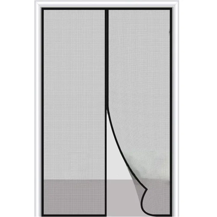 Cortina De Puerta Magnética Antimosquitos 1 Pieza Tamaño 100CM X 210CM Tejido Suave Para Decoración De Hogar Y Privacidad - 1