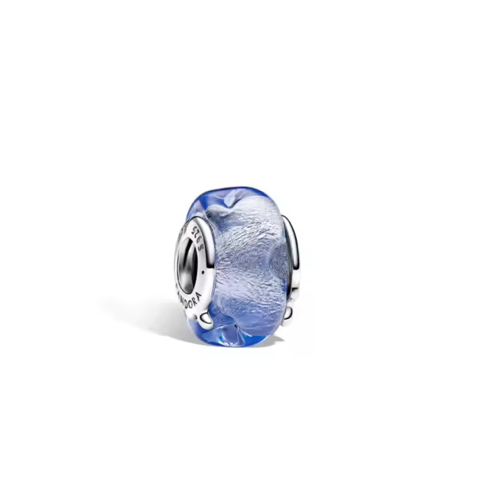 PANDORA Charm de cristal ondulado azul, edición limitada, con ondas derretidas - 1