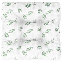 vidaXL Cojín para palés tela 60x60x12 cm Color Azul y blanco,  Blanco y verde,  Diseño de hojas y mas Cojín Decorativo de Asiento Cojines de muebles de salon - details 0